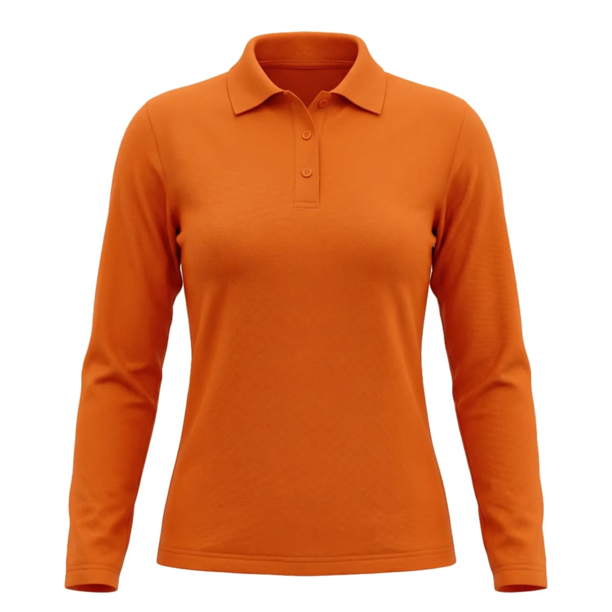 B&C Long Sleeve Polo ID001 Women Orange – Poloshirt bedrucken | Merch Kartell Kitzingen