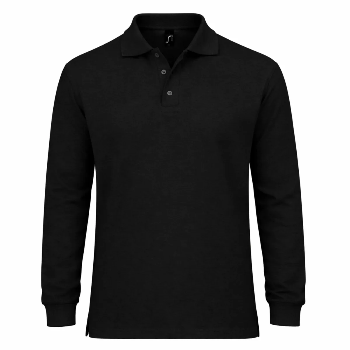 SOL'S Longsleeve Polo Star für Herren Schwarz – Poloshirt bedrucken | Merch Kartell Kitzingen